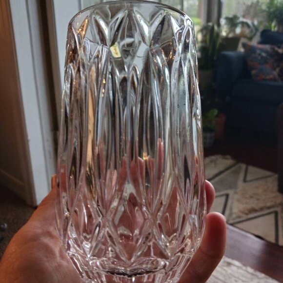 Mikasa Saxon Highball  6” Glasses 13oz Set of 4 Clear Cut Crystal Tumblers Heavy - Picture 2 of 3